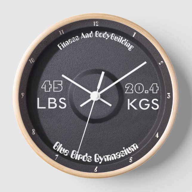 Fitness And Bodybuilding Gymnasium 45 LBS/20.4KGS  Clock (Front)
