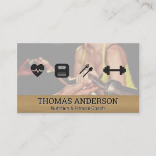 Fitness and Health Icons   Training Session Business Card