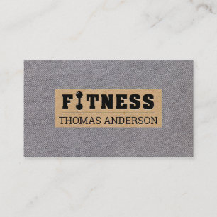 Fitness Barbell Logo Type Business Card
