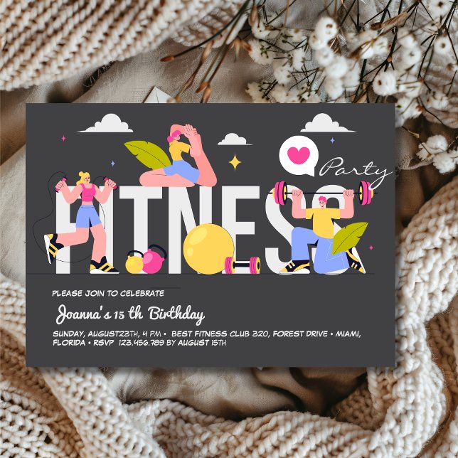 Fitness birthday party invitation (Creator Uploaded)