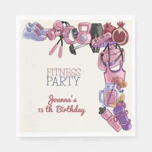 Fitness birthday party napkin