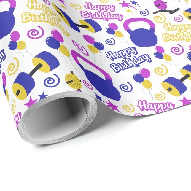 Fitness Birthday Wrapping Paper (Roll Corner)
