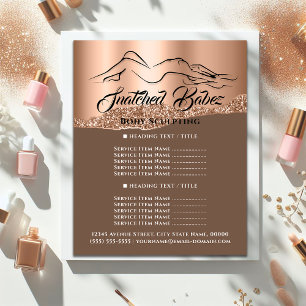 Fitness Body Building SPA Logo Rose Price List Flyer