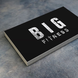 Fitness Bodybuilding Trainer Bold Grunge Text Business Card