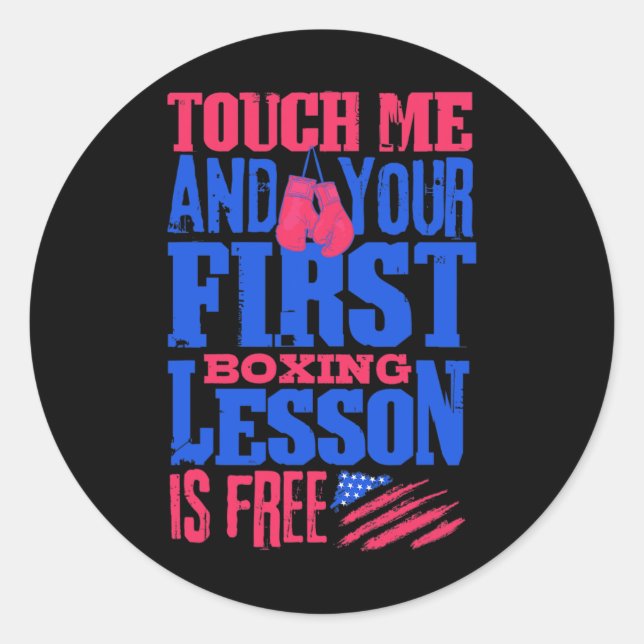 Fitness Boxing Ring - First Free Lesson - I Love K Classic Round Sticker (Front)
