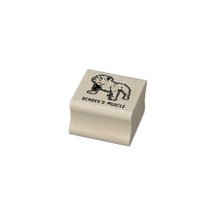 Fitness Bulldog Custom Name or Business Rubber Stamp