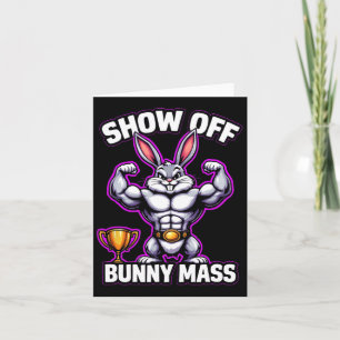 Fitness Bunny Bodybuilder Show Off Bunny M Funny R Card
