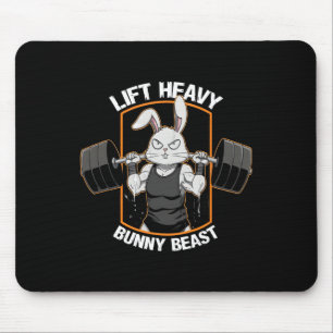 Fitness Bunny Gym Titans Lift Heavy Bunny Beast Fu Mouse Pad