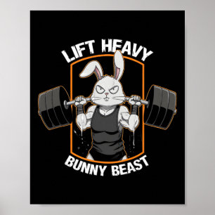 Fitness Bunny Gym Titans Lift Heavy Bunny Beast Fu Poster