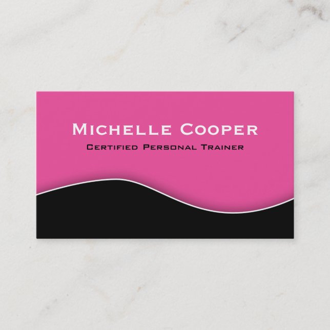 Fitness Business Card Professional Pink black (Front)