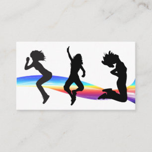 Fitness Business Card Rainbow Wave Dance