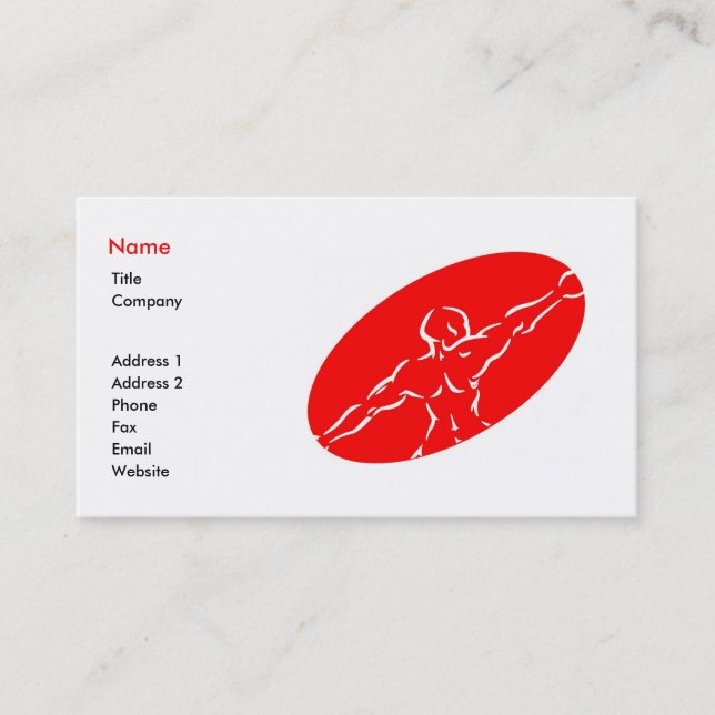 Fitness Business Card Template - Red (Front)