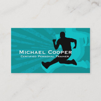Fitness Business Card Turquoise Blue