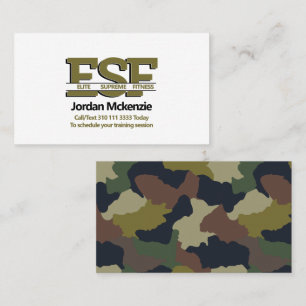 Fitness Business Personal Trainer Monogram Logo Business Card