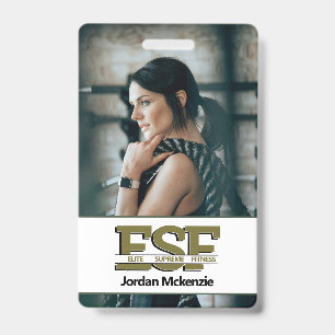 Fitness Business   Personal Trainer Monogram Logo ID Badge