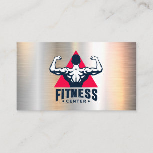 Fitness Centre Logo Metallic Background Appointment Card