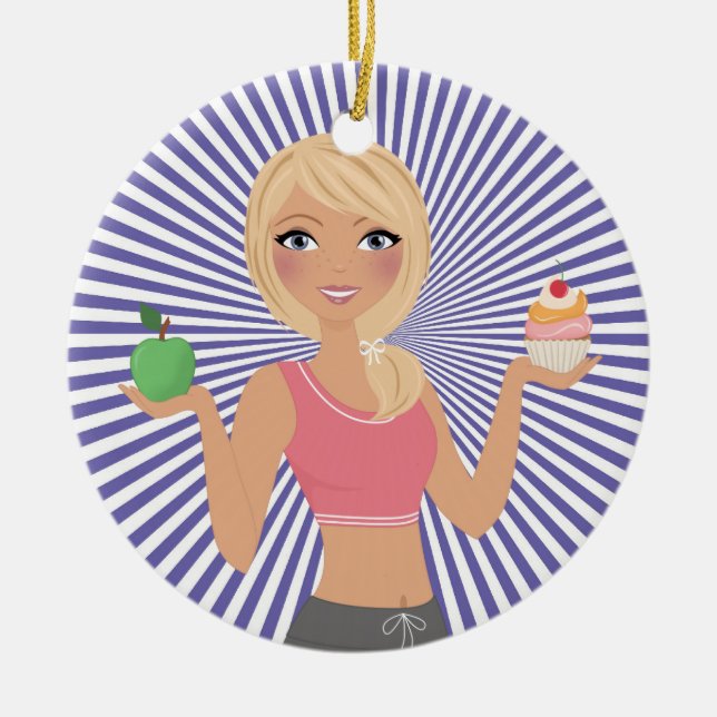 Fitness! Ceramic Tree Decoration (Front)