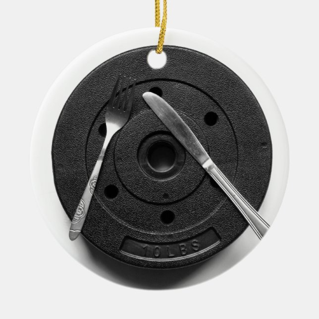 Fitness Ceramic Tree Decoration (Front)