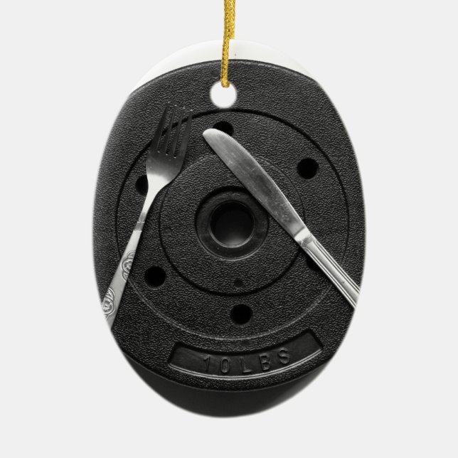 Fitness Ceramic Tree Decoration (Front)