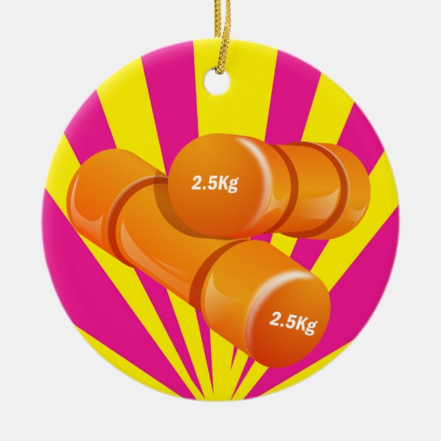 Fitness! Ceramic Tree Decoration (Front)