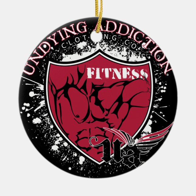 Fitness Ceramic Tree Decoration (Front)