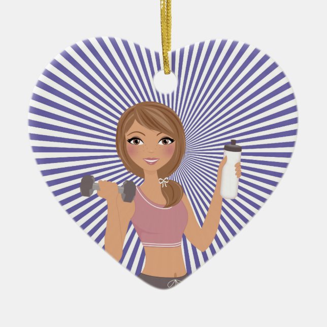 Fitness! Ceramic Tree Decoration (Front)