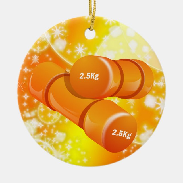 Fitness! Ceramic Tree Decoration (Front)