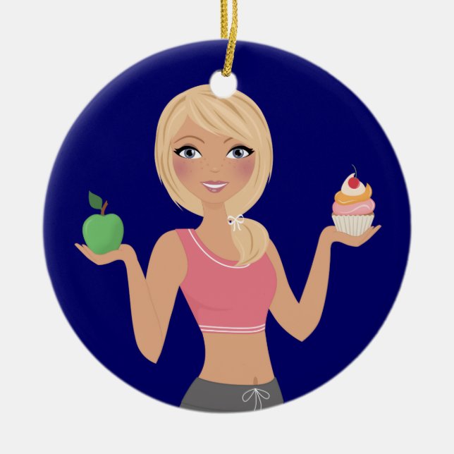 Fitness! Ceramic Tree Decoration (Front)