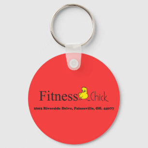 Fitness Chick Circle Key Chain