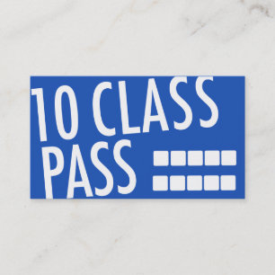Fitness Class Business Card 10 Class Pass Card