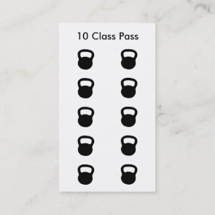 Fitness Class Business Card 10 Class Pass Card