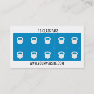 Fitness Class Business Card 10 Class Pass Card