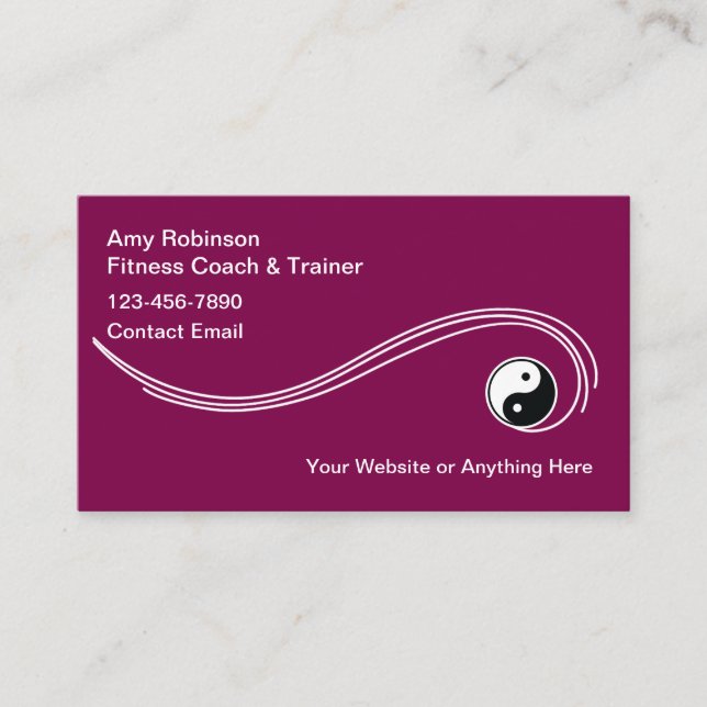 Fitness Coach And Trainer Modern Unique  Business Card (Front)