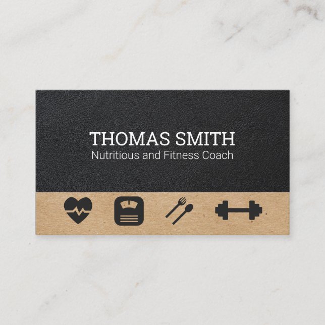 Fitness Coach | Nutritionist Health Business Card (Front)