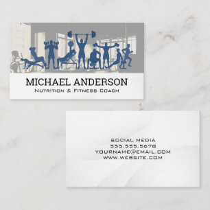 Fitness Coach Nutritionist Workout Exercises Business Card