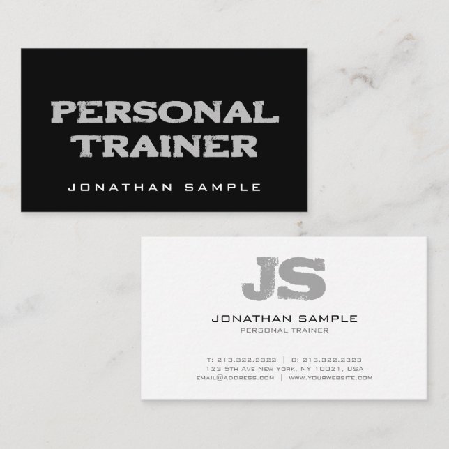 Fitness Coach Personal Trainer Modern Professional Business Card (Front/Back)