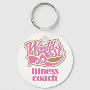 Fitness Coach Pink Gift Key Ring