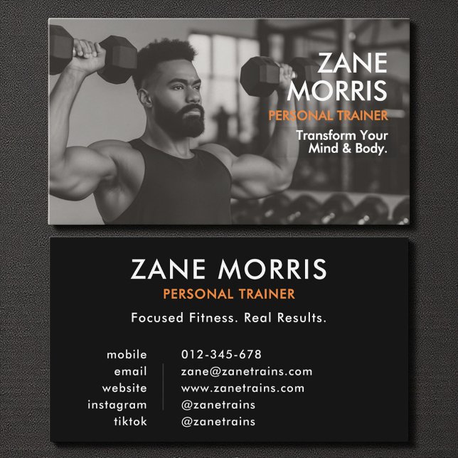 Fitness Coach Professional Photo Business Card (Creator Uploaded)