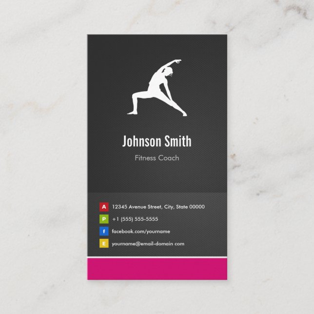 Fitness Coach - Yoga Creative Innovative Business Card (Front)