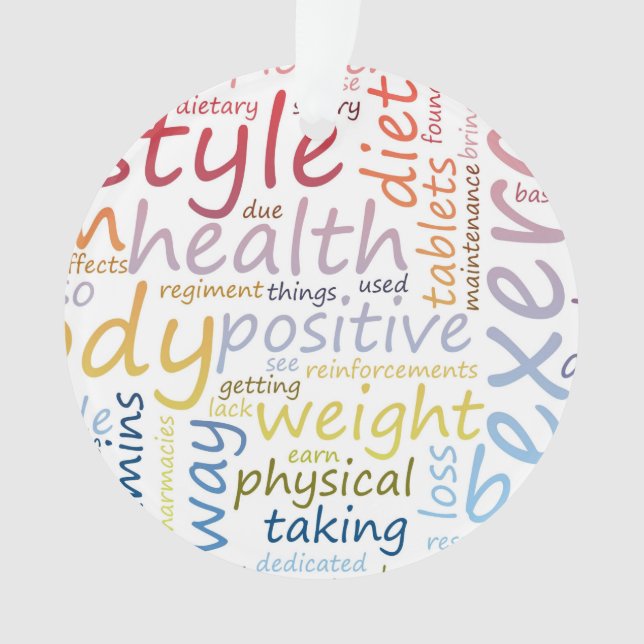 Fitness Concept for Weight Loss and Health Ornament (Front)