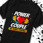 Fitness Couple 45th Anniversary 45 Years Strong T-Shirt<br><div class="desc">This fun 45th wedding anniversary design is perfect for the superpower fitness couple, personal trainer or fitness coach to hit the gym w/ your husband or wife to celebrate 45 years of marriage w/ an anniversary workout or wedding anniversary party! Features "Power Couple - 45 Years Strong!" wedding anniversary quote...</div>