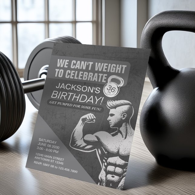 Fitness Crossfit Weight Workout Birthday Party Invitation (Creator Uploaded)