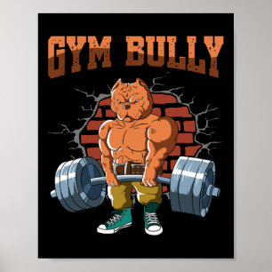 Fitness Dog Gym Bully Deadlift Workout Training  Poster