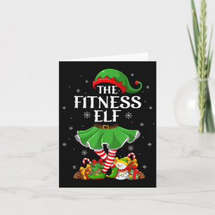 Fitness Elf Christmas Family Elf Squad Xmas Girls  Card
