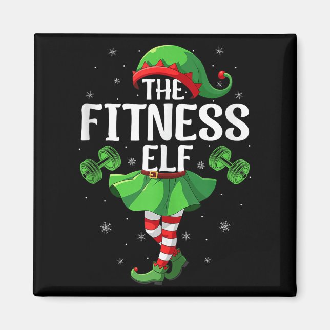 Fitness Elf Christmas Girls Women Elf Squad Xmas F Magnet (Front)