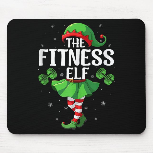 Fitness Elf Christmas Girls Women Elf Squad Xmas F Mouse Pad (Front)
