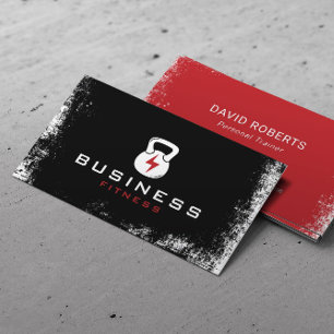 Fitness Energy GYM Logo Personal Trainer Grunge Business Card