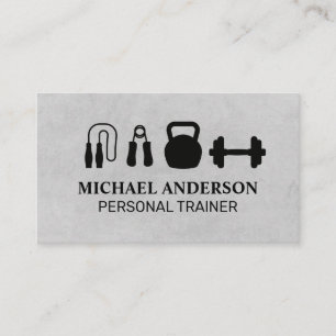 Fitness Equipment Weights and Boxing Gloves Business Card
