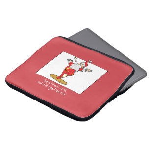 Fitness Exercise Christmas with Santa Laptop Sleeve