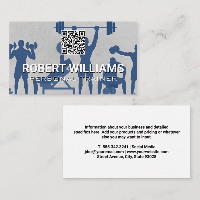 Fitness Exercises | QR Code Business Card (Front/Back)